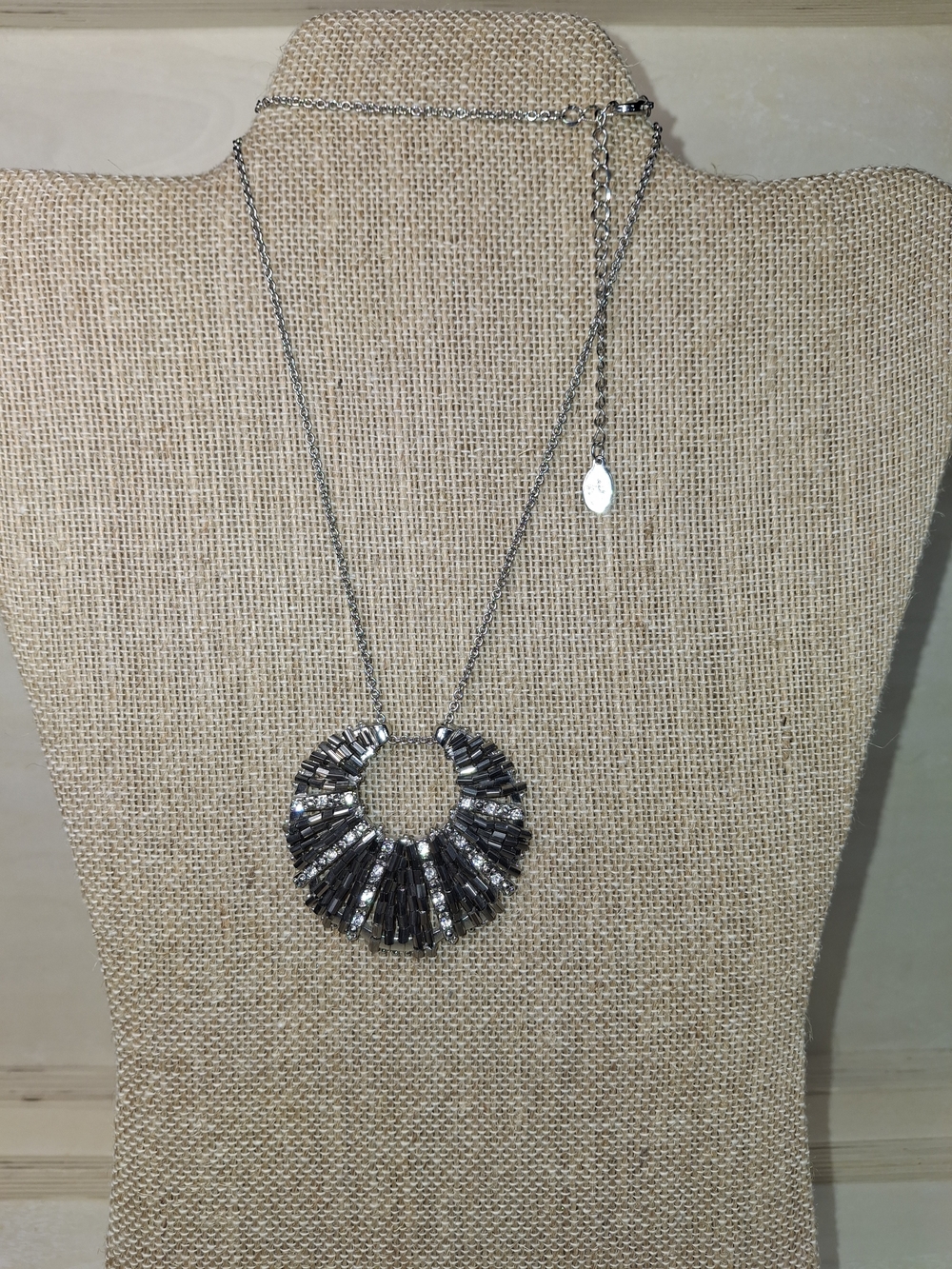 Cookie Lee Glass Baguette Crystal Pendant Necklace